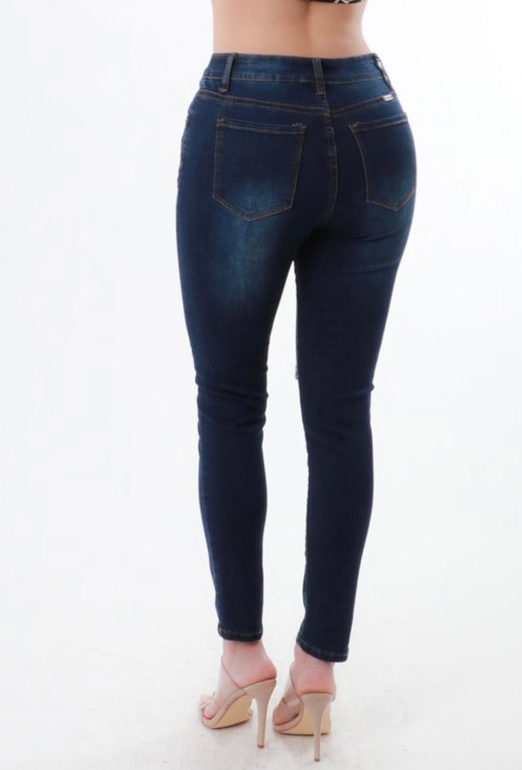 My Booty Look Good Vince Blue Premium Medium Denim Skinny Knee Out Jeans