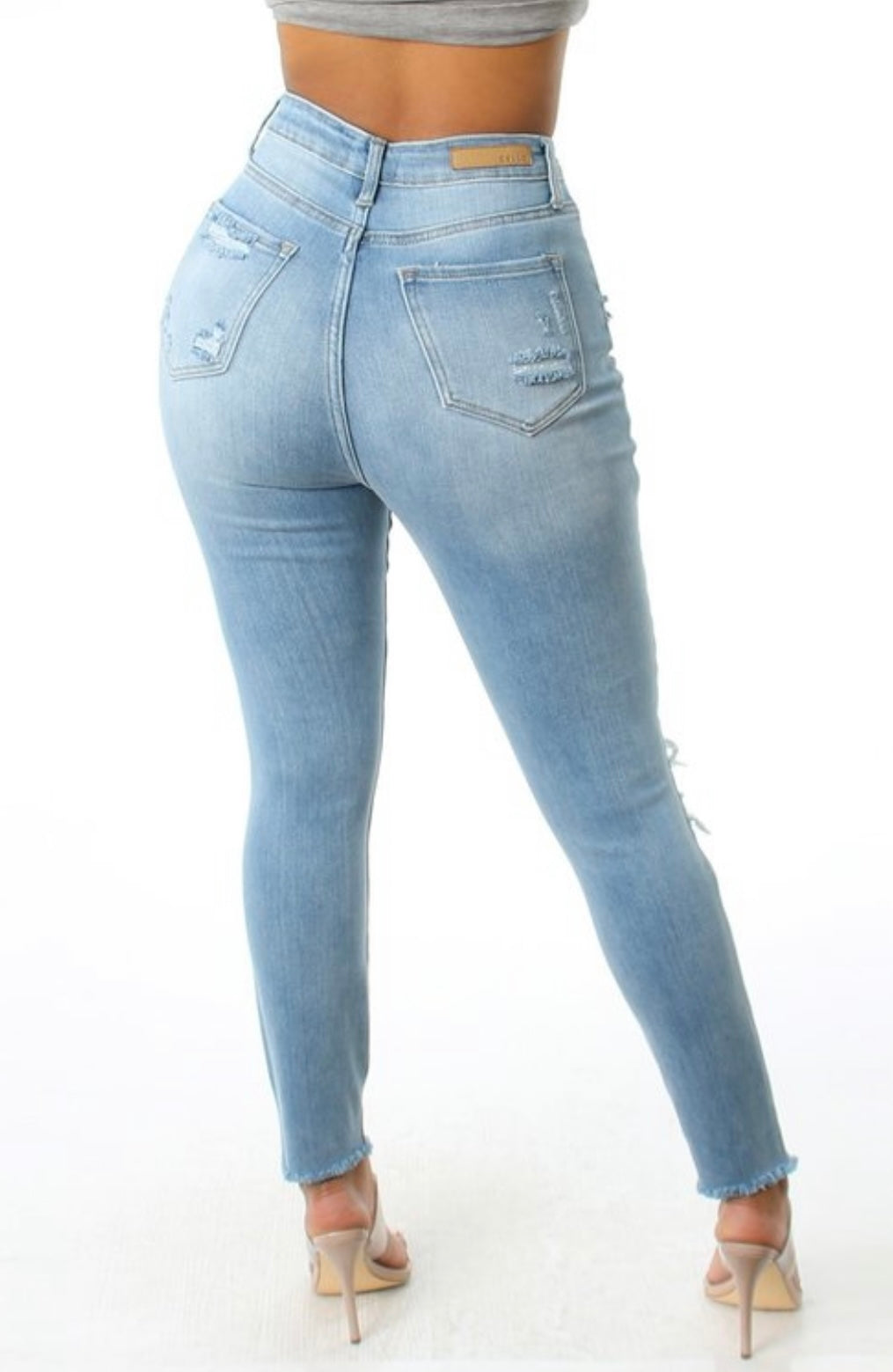 Booty on Fleek Cello Distressed Denim Jeans